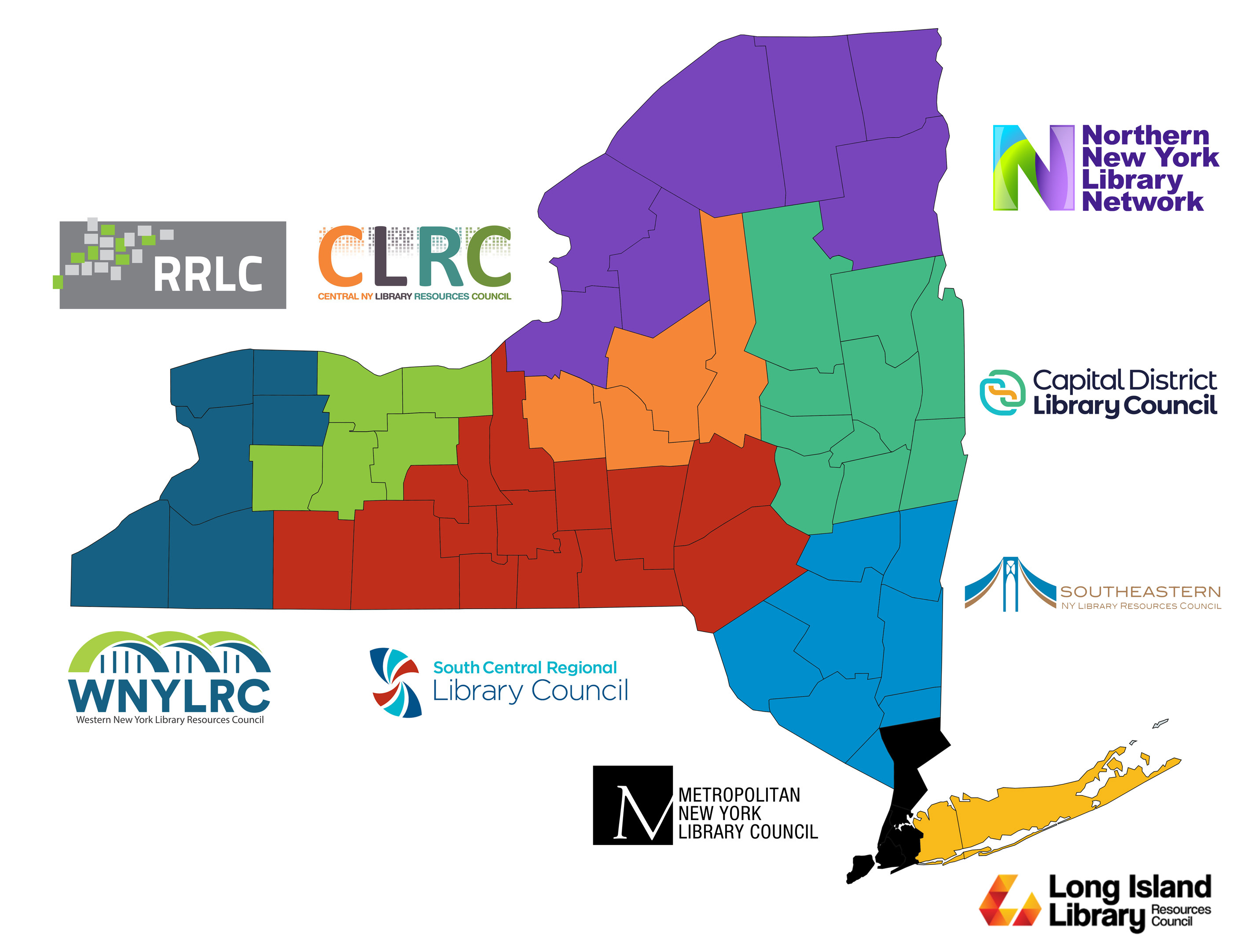 Map showing which counties are members of each 3 Rs council